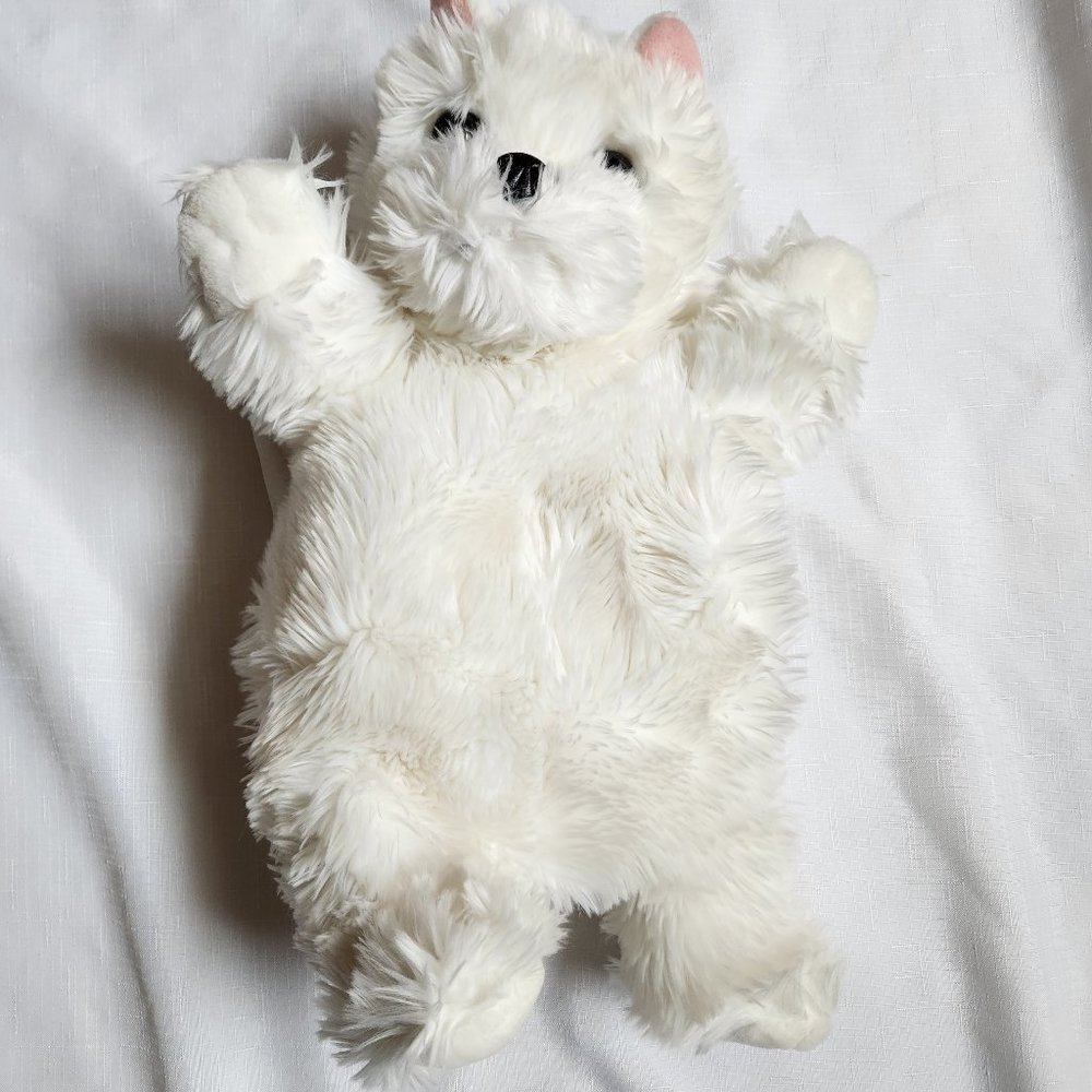 Girl`s White Dog Backpack
